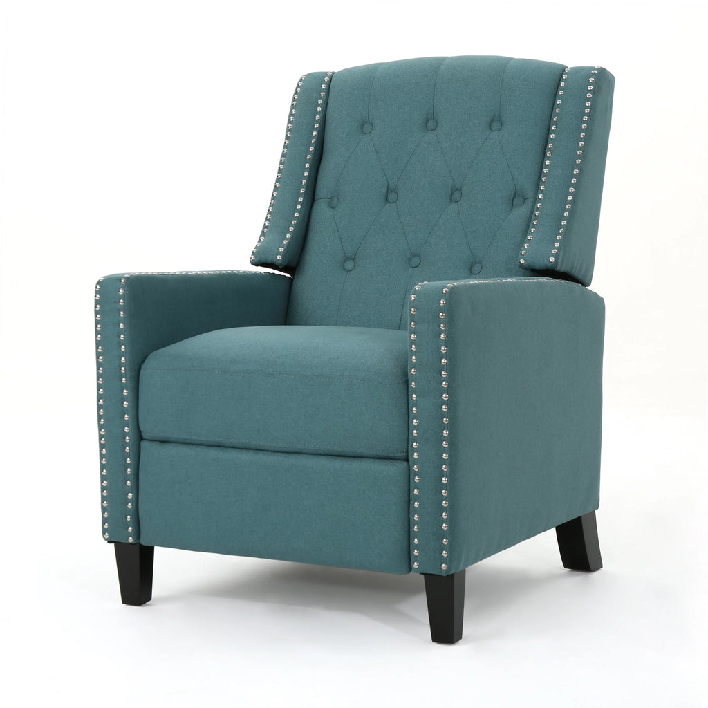 Dark Teal Fabric Tufted Recliner C916