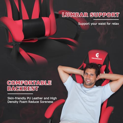 Black Gaming Chair with Footrest K376949