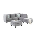 Gray Velvet 6Pc Modular Reversible Sectional Sofa O970877