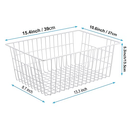 Wire Storage Baskets, Set of 2 White O9974