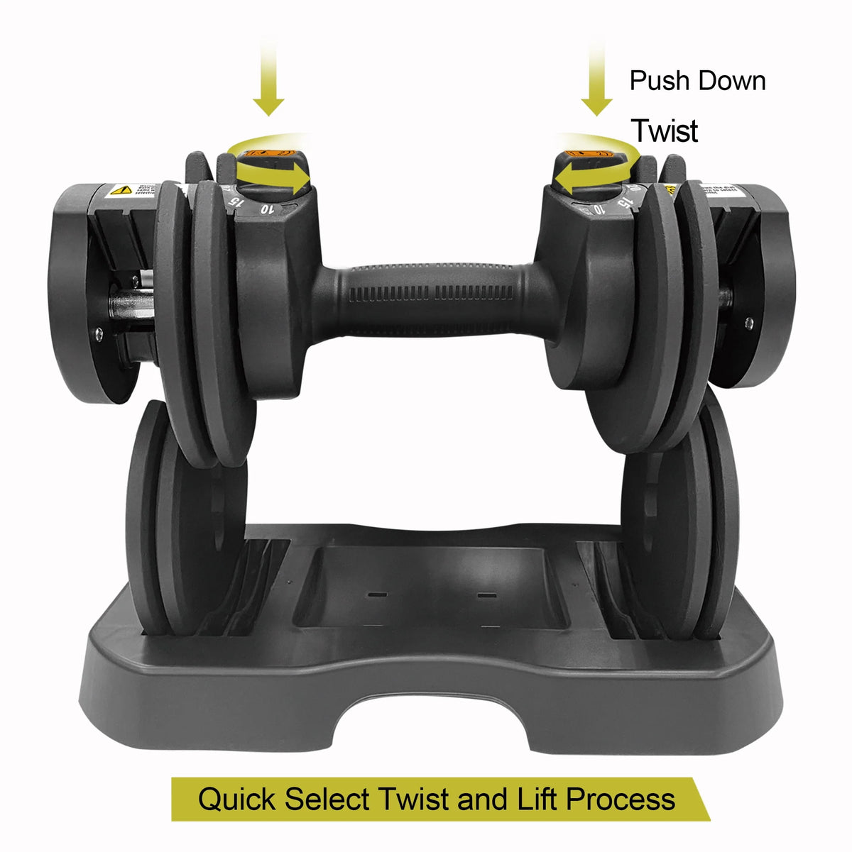 10-30lb Adjustable Dumbbell Pair with Stand Y655