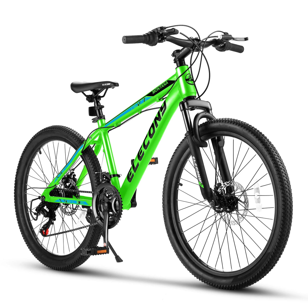 24 Green Aluminum Mountain Bike with Disc Brakes D905