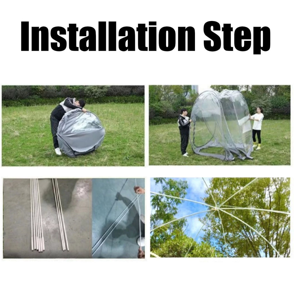 12 x 12 x 7 ft Clear Pop-Up Bubble Tent 6-10 Person with Storage Bag K14211