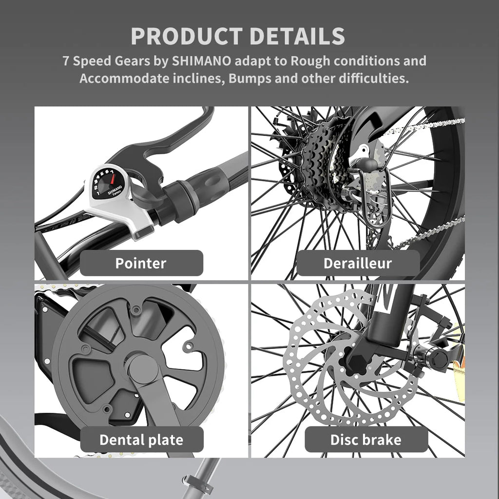 750W 48V 15Ah Fat Tire Electric Mountain Bike S840