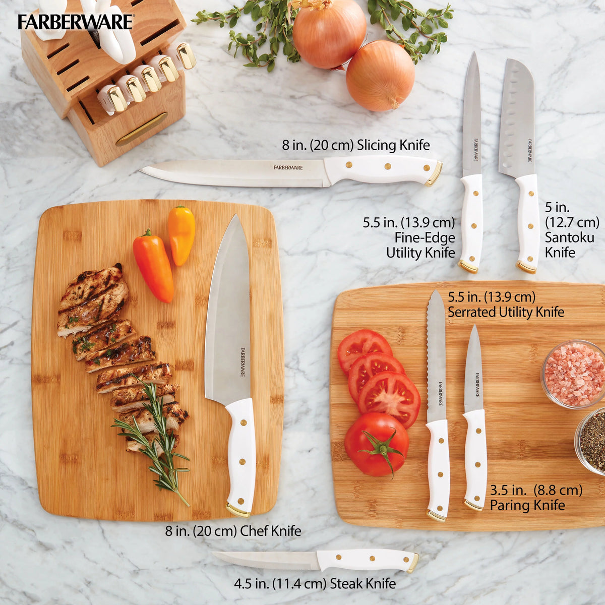 15-Piece Forged Triple Riveted Knife Set with Block X261