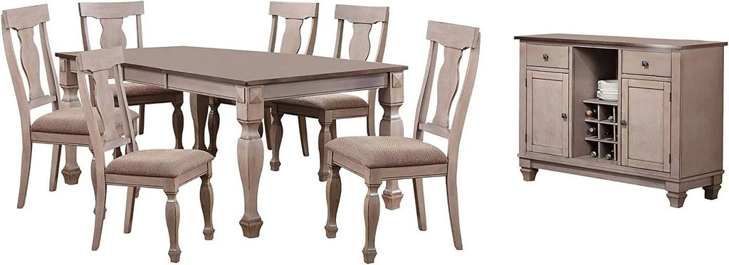 Brown 8 Piece Extendable Wood Dining Set P5440