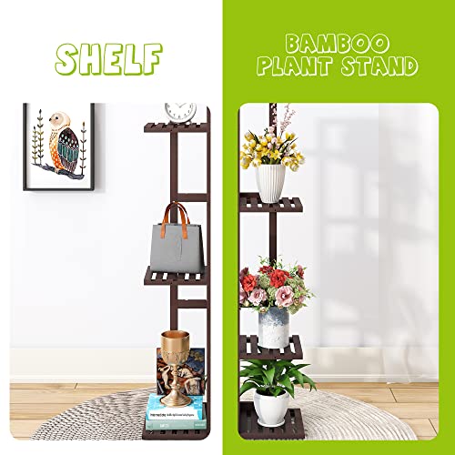 Bamboo Plant Stand 6 Potted Holder Shelf H3254