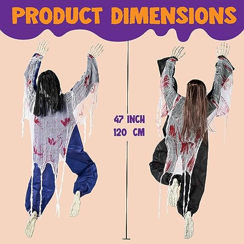 47" Halloween Climbing Zombies Wall Decoration 2 Pcs T9410