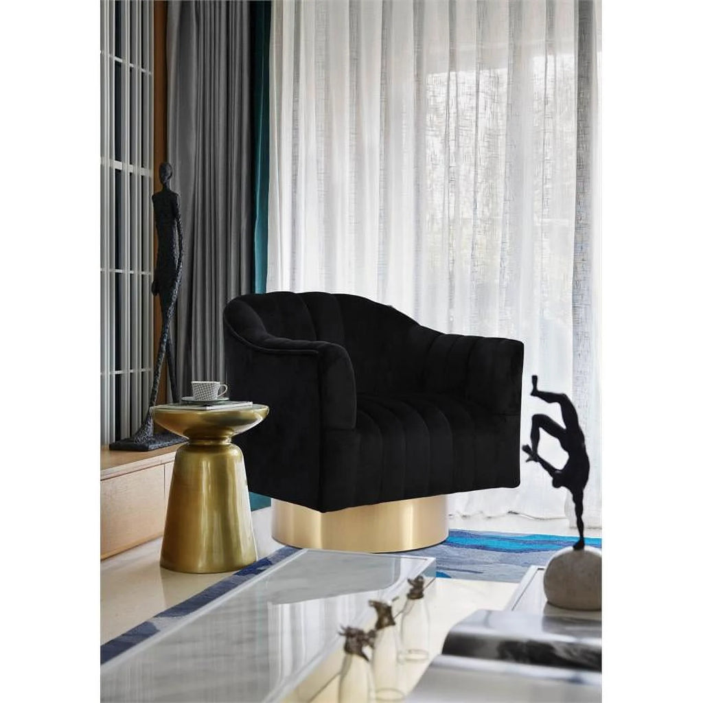 18" Tufted Velvet Swivel Accent Chair N10135
