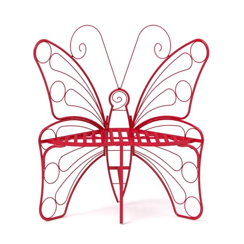 Black Metal Butterfly Outdoor Bench M7475