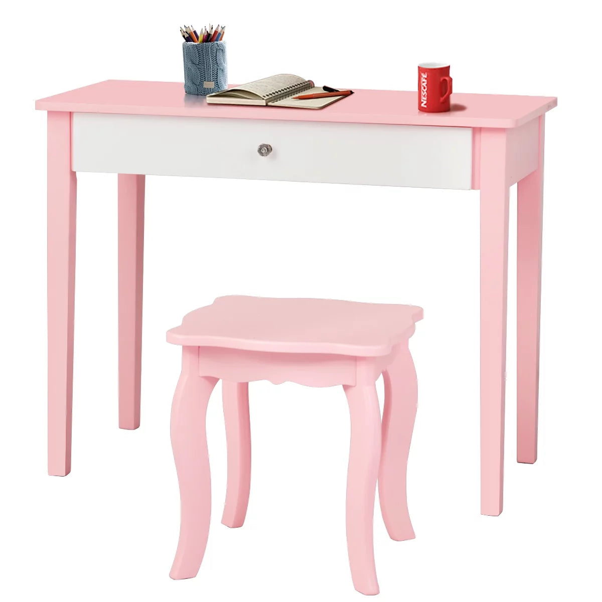 Kids Vanity Set with Mirror White W5271