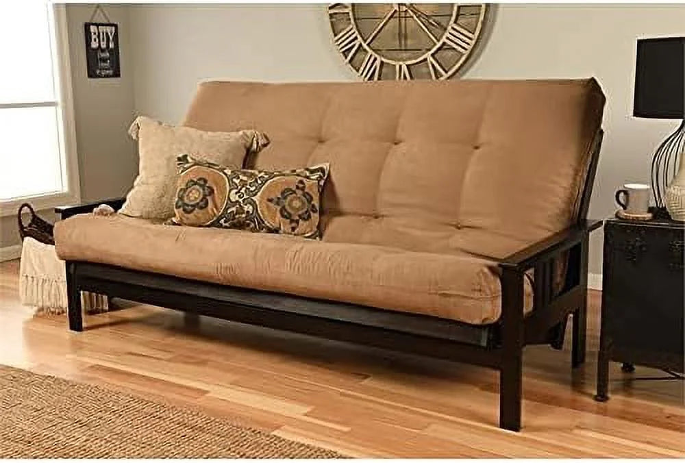 Full Size Brown Suede Futon Mattress X8102