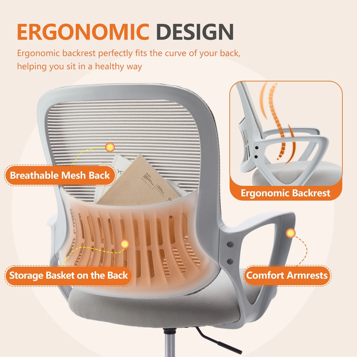 Ergonomic Drafting Office Chair W64679