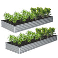 Galvanized Raised Garden Bed, 2 Pcs 10×3×1FT Metal Planting Box M618