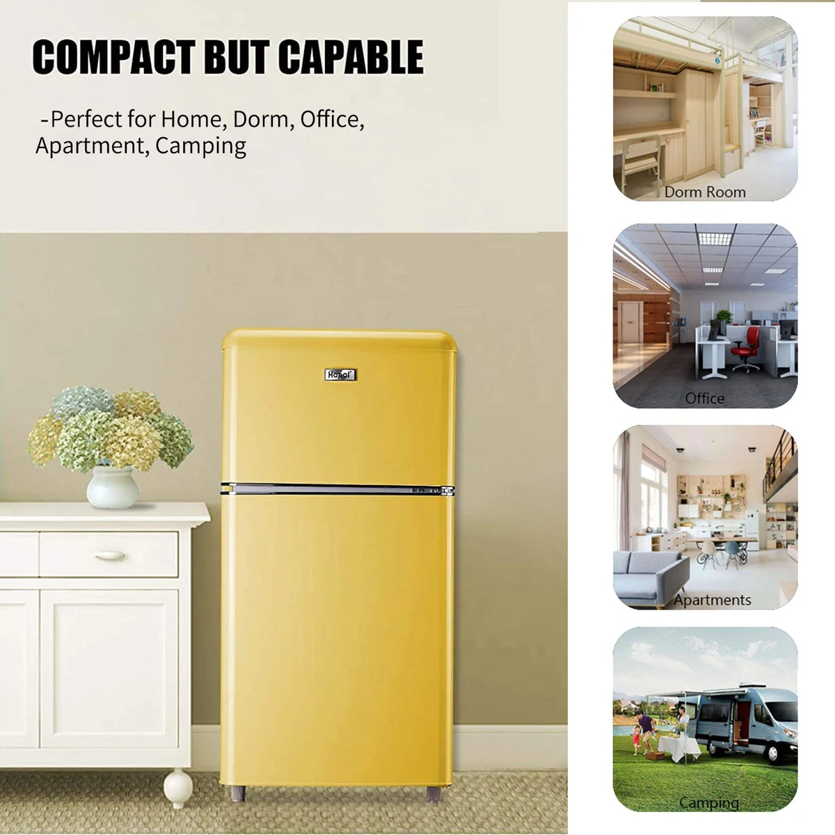 3.2 Cu ft Two Door Mini Fridge with Freezer N1133