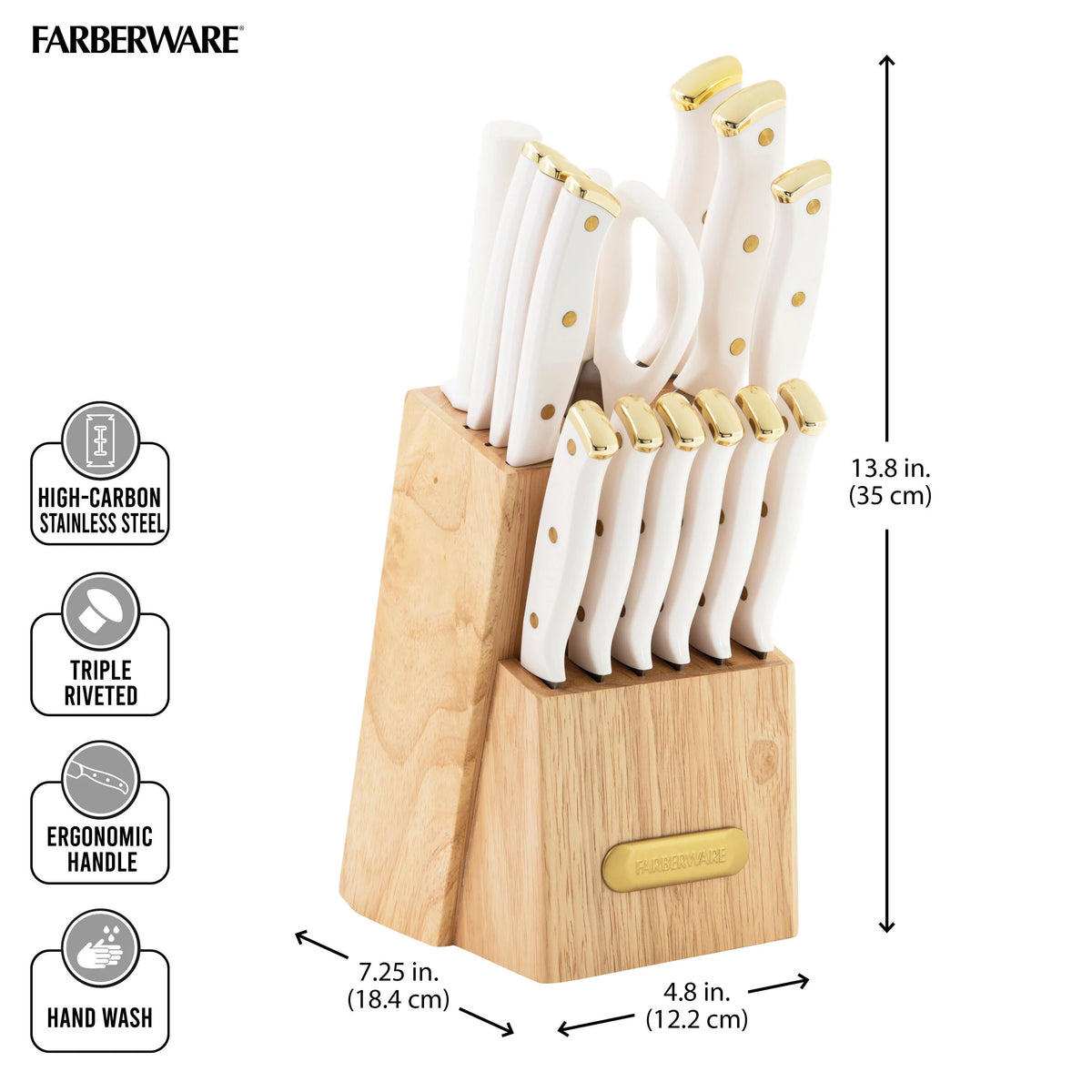 15-Piece Forged Triple Riveted Knife Set with Block X261