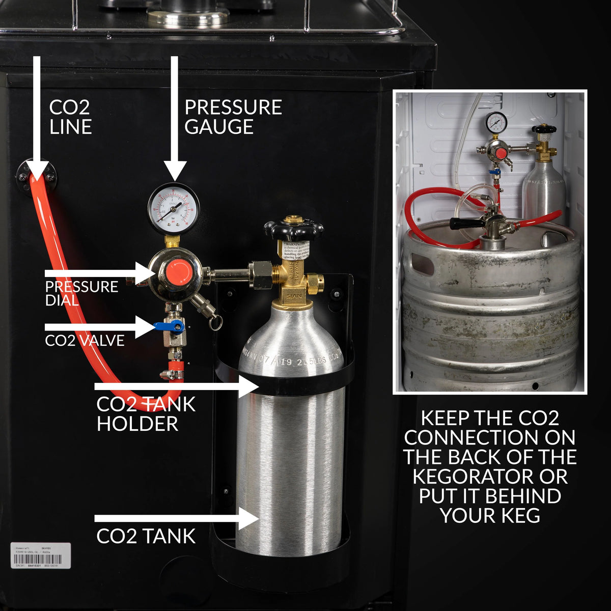 4.9 Cu. Ft. Black Stainless Steel Kegerator Draft Beer Dispenser A1292
