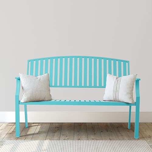 Light Blue Aluminum Outdoor Bench F955411