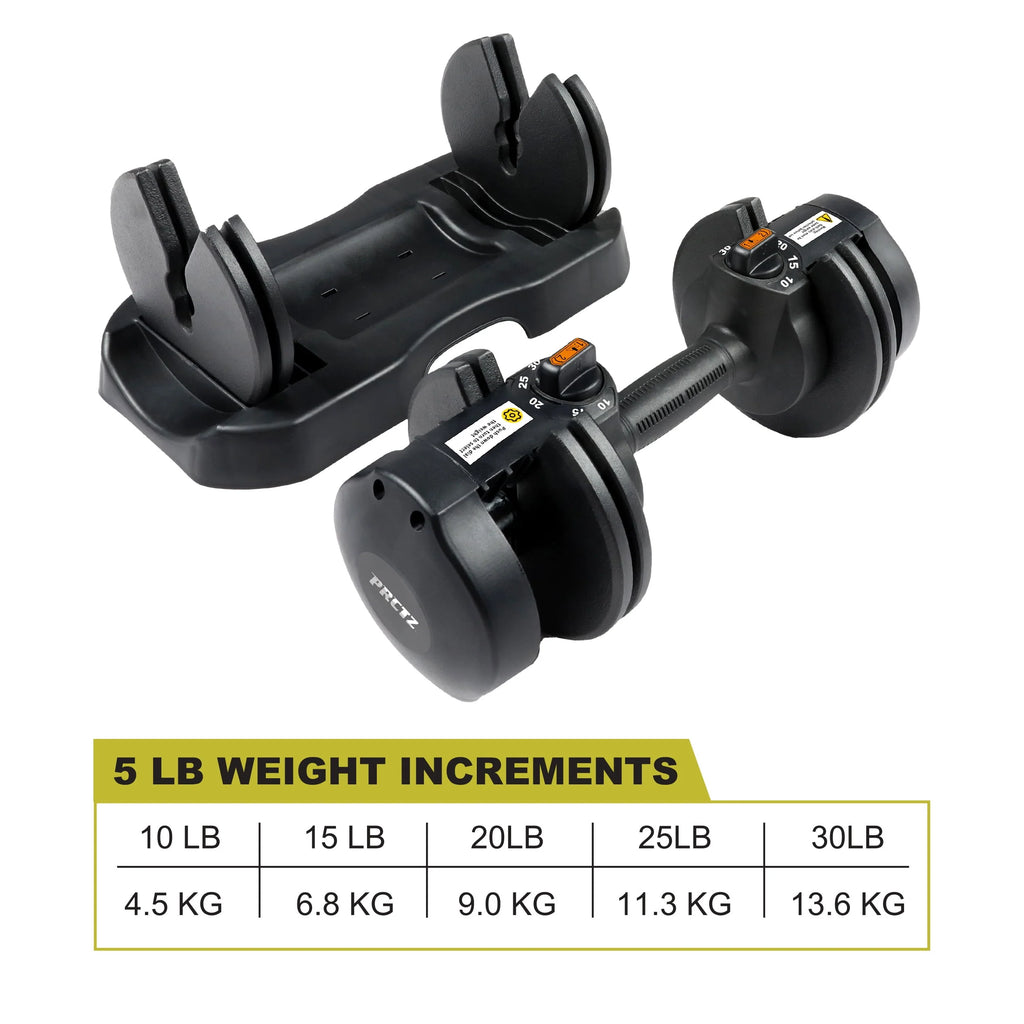 10-30lb Adjustable Dumbbell Pair with Stand Y655