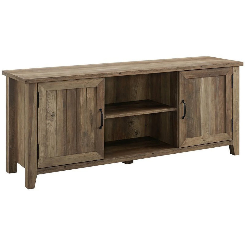 2 Piece Set with 58" TV Stand and Bookcase in Rustic Oak V122677