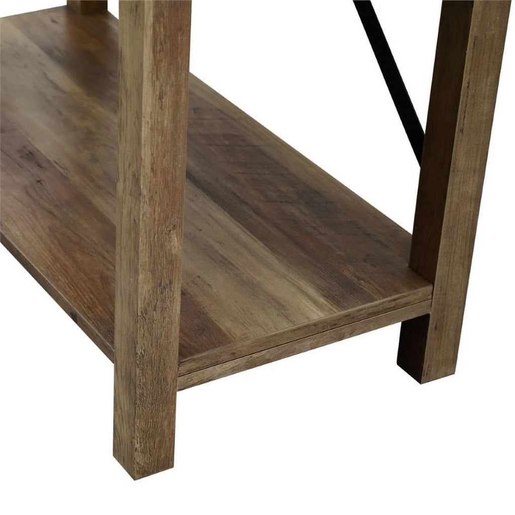 2 Piece Set with 58" TV Stand and Bookcase in Rustic Oak V122677