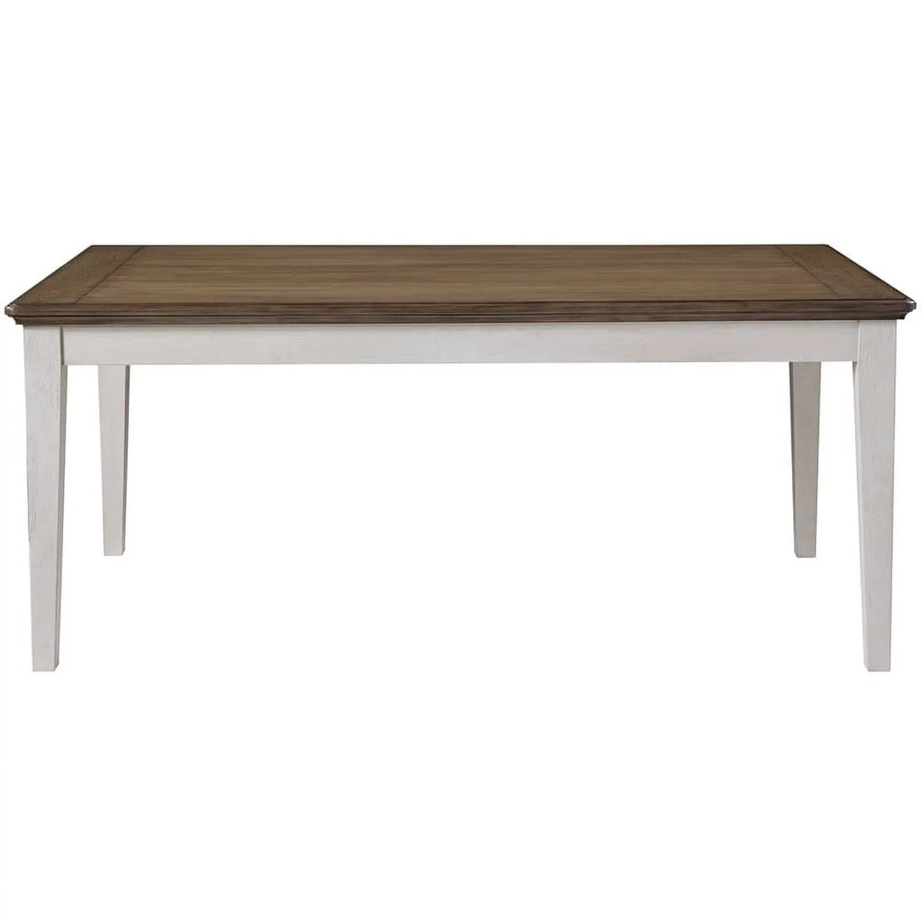 Ivory and Brown Wood Dining Table J2907