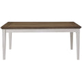 Ivory and Brown Wood Dining Table J2907