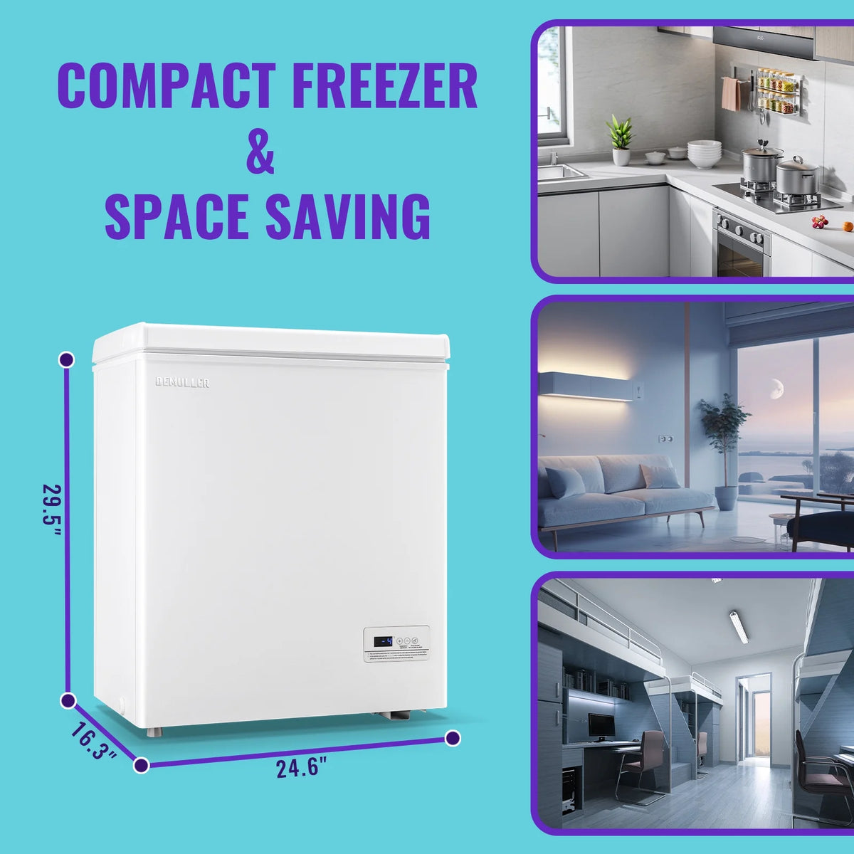 4.0 Cu.ft Compact Freezer with Two Removable Storage Baskets A266581