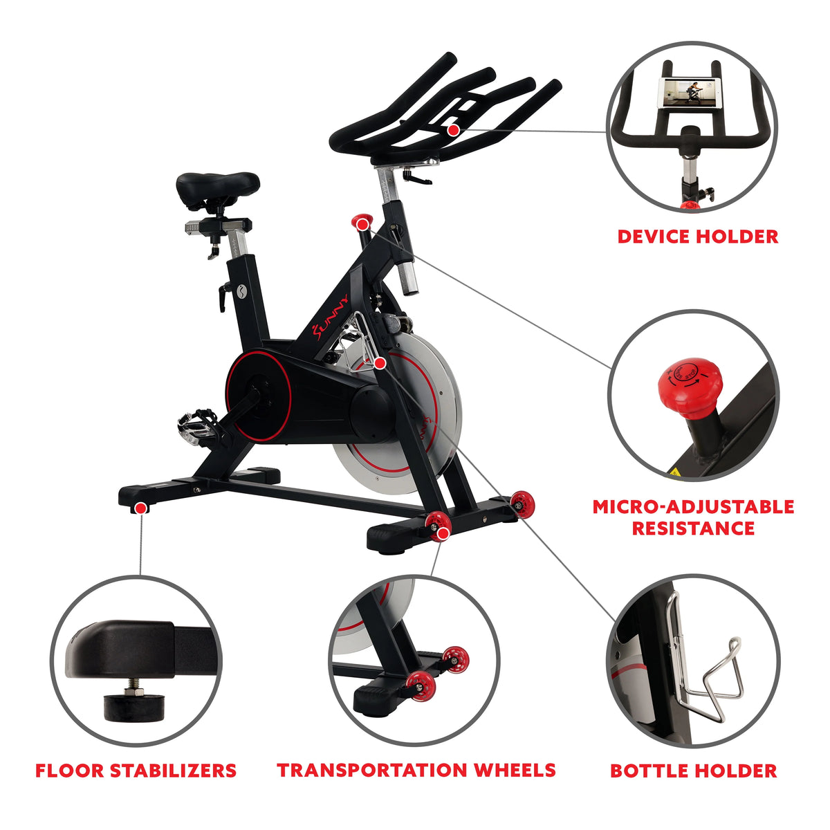 Magnetic Belt Drive Indoor Stationary Exercise Bike M5939