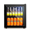 Mini Fridge with Glass Door 50 Can Stainless Steel Look M4255