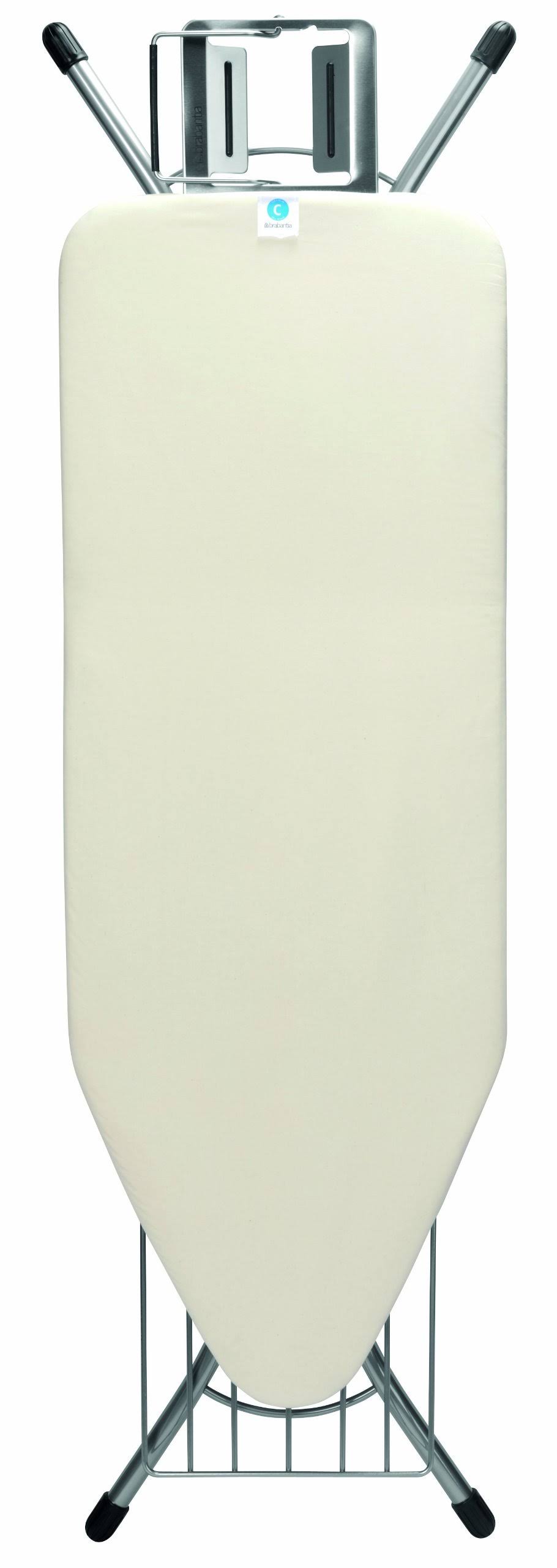 Ecru Ironing Board with Steam Iron Rest and Linen Rack U938