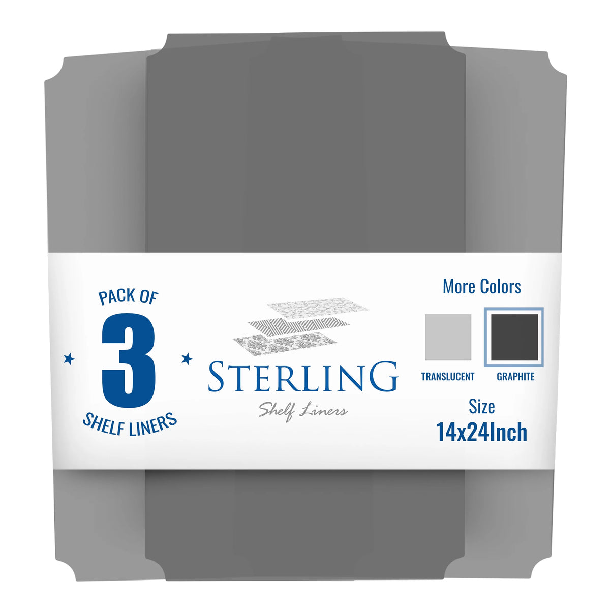 Set of 3 Graphite Shelf Liners B899