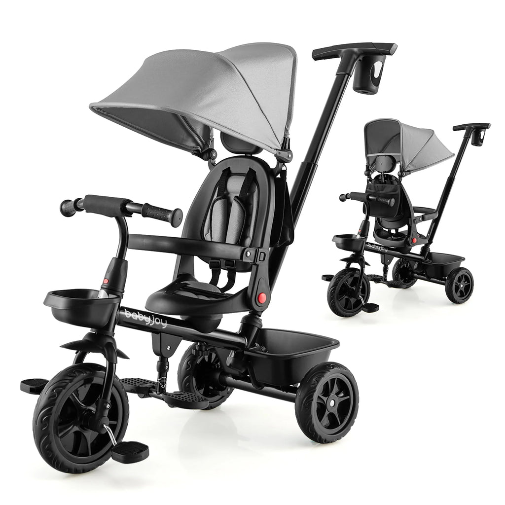 4-in-1 Toddler Tricycle with Adjustable Push Handle C466011