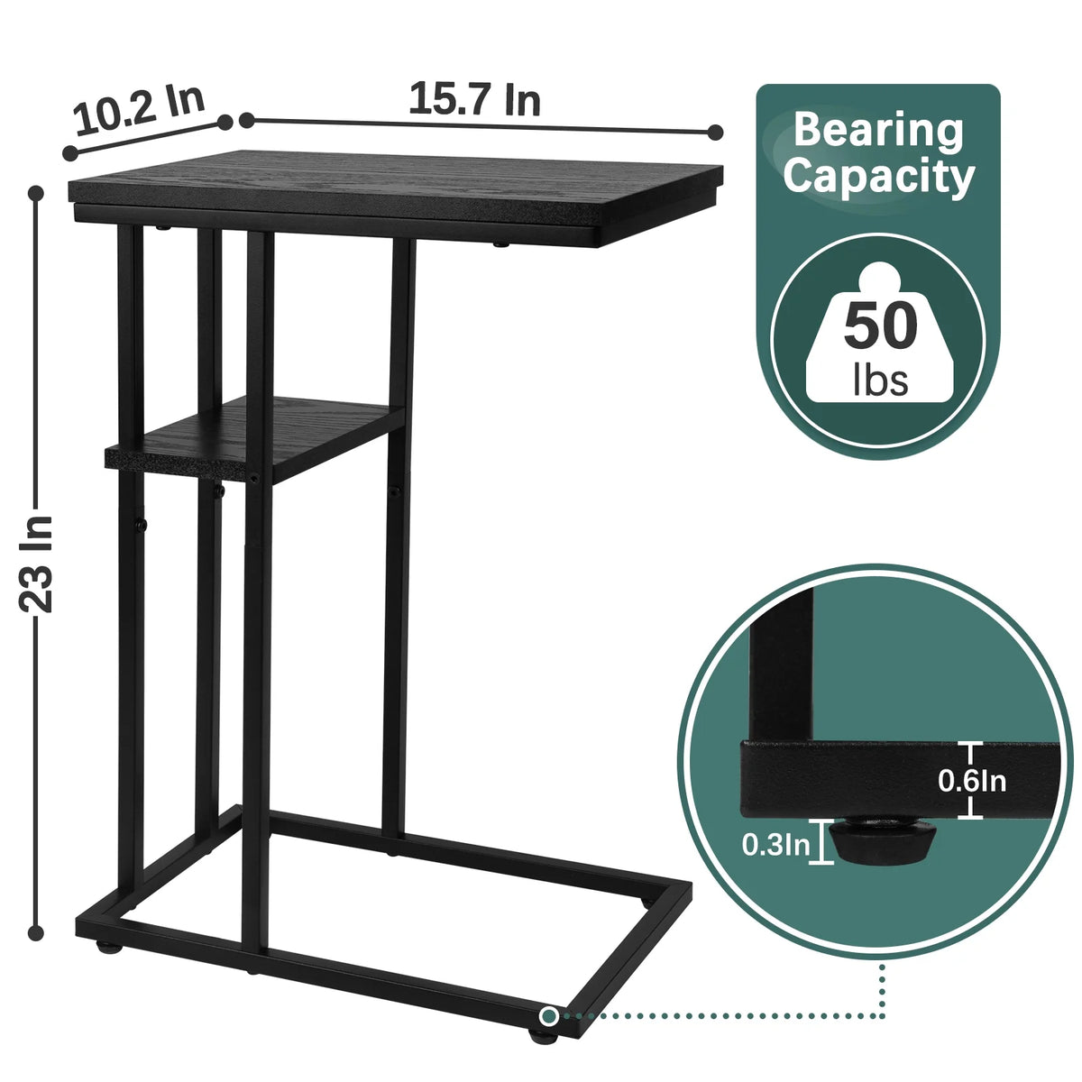 C Shaped End Table D6595