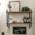 Rustic Industrial Pipe Wall Floating Shelf Wooden Shelving Unit E168