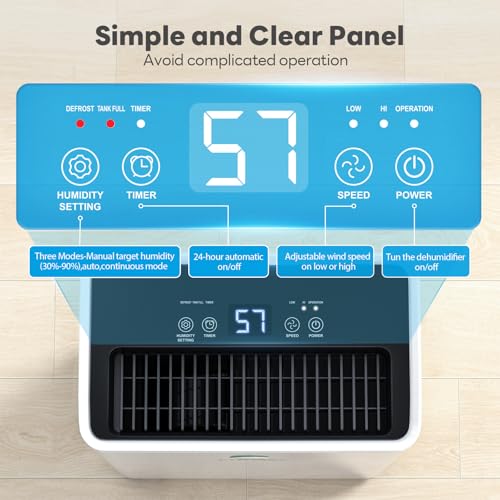 30 Pint Dehumidifier with Drain Hose and Water Tank V3689