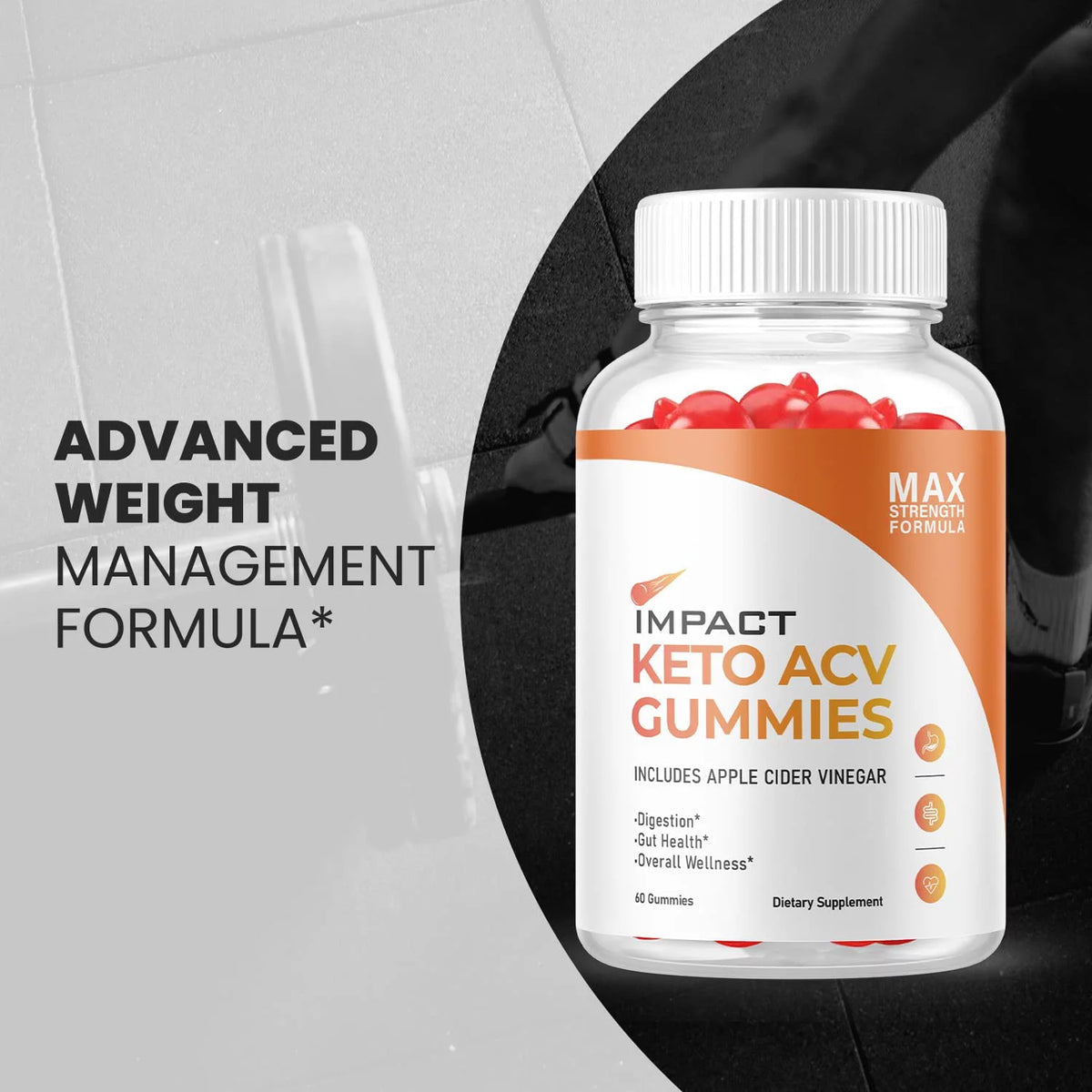 60 Gummies Keto ACV Dietary Supplement Y428