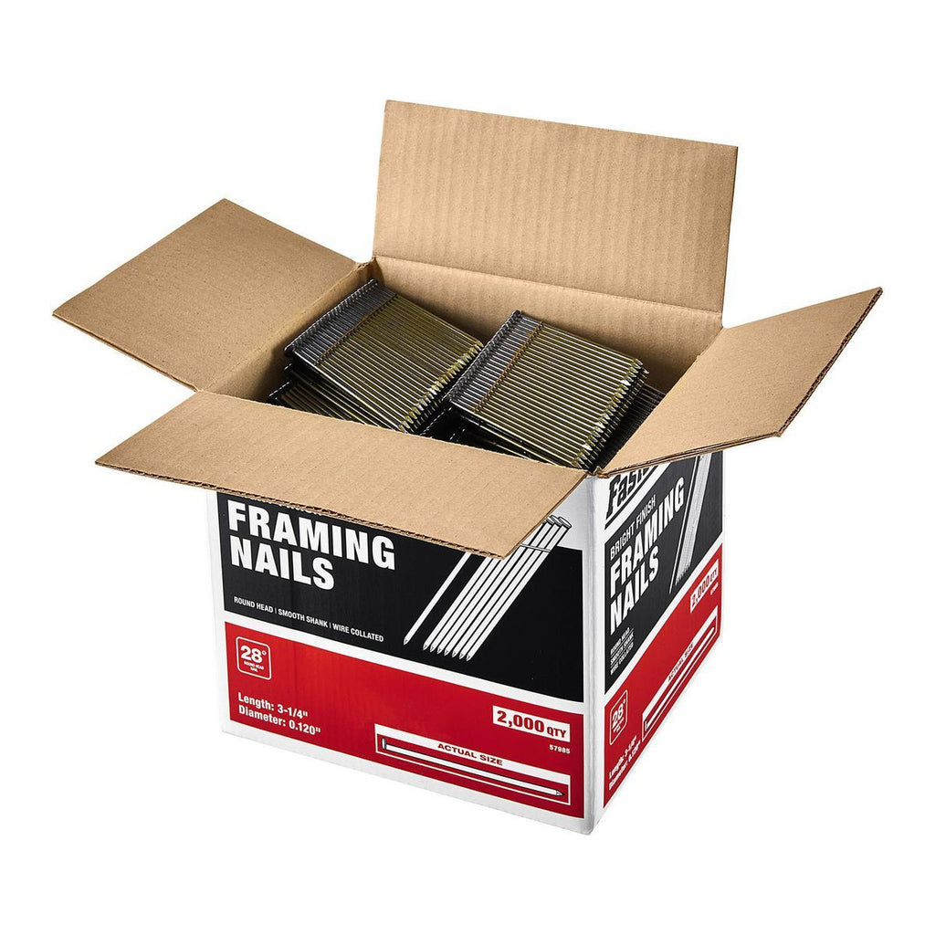 Bright Coated Framing Nails, 96,000 Pieces J76183