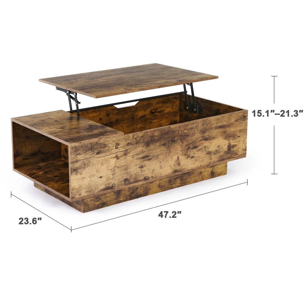 Lift Top Wooden Coffee Table with Storage Compartment M92826