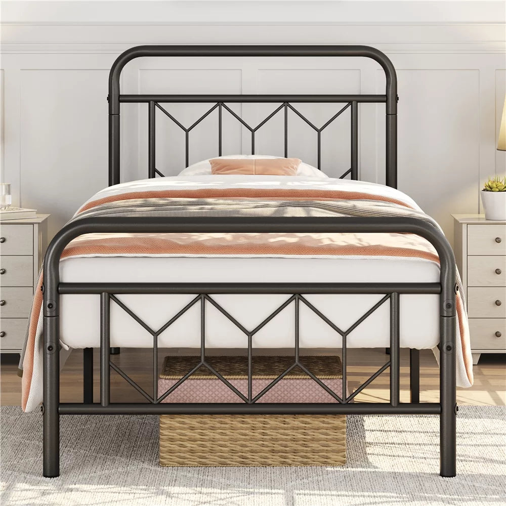 Twin Black Metal Bed Frame I633594