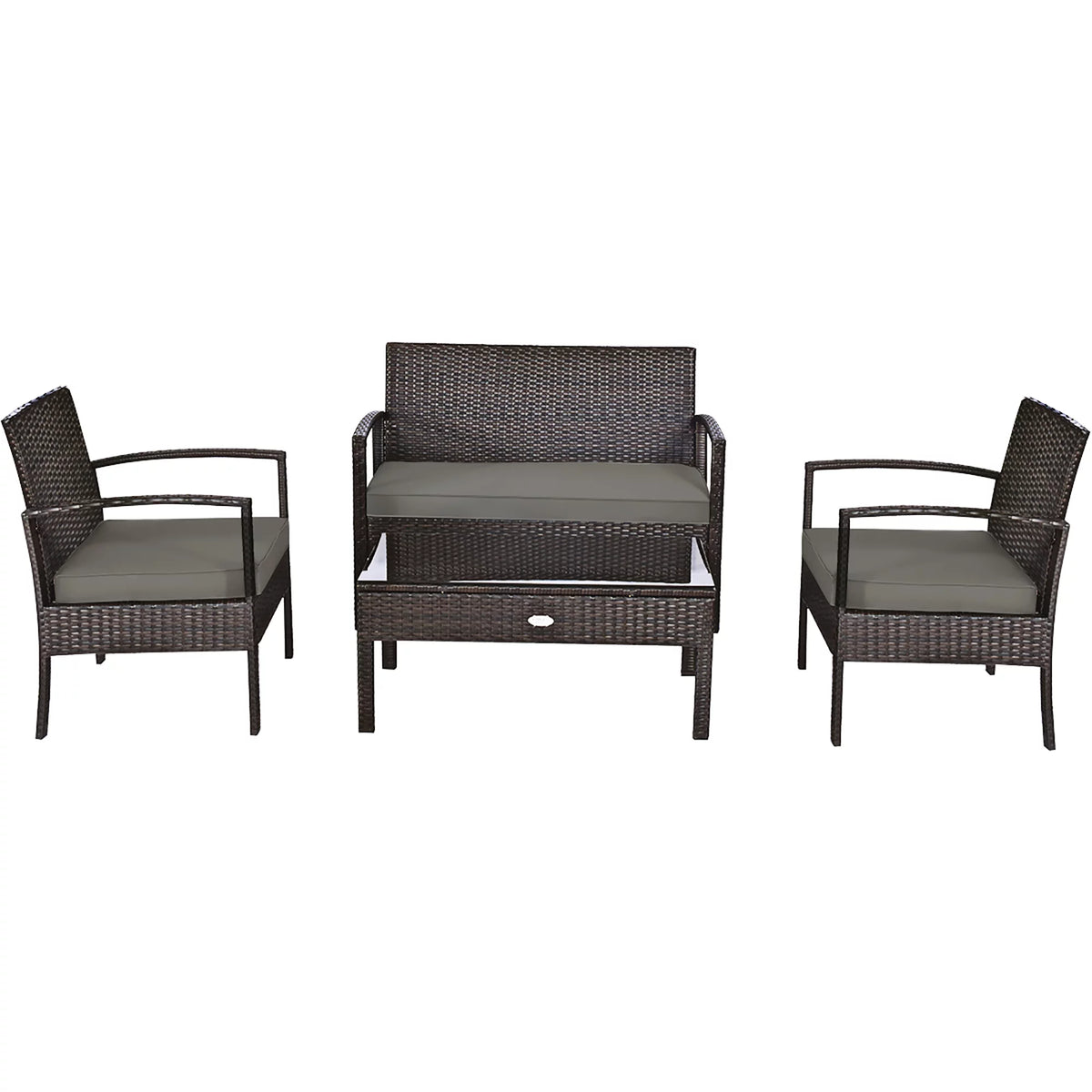 4 Pc Outdoor Patio Rattan Furniture Set Q66453