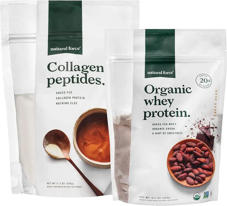 Grass Fed Collagen Peptides + Chocolate Organic Whey Protein Bundle Y435