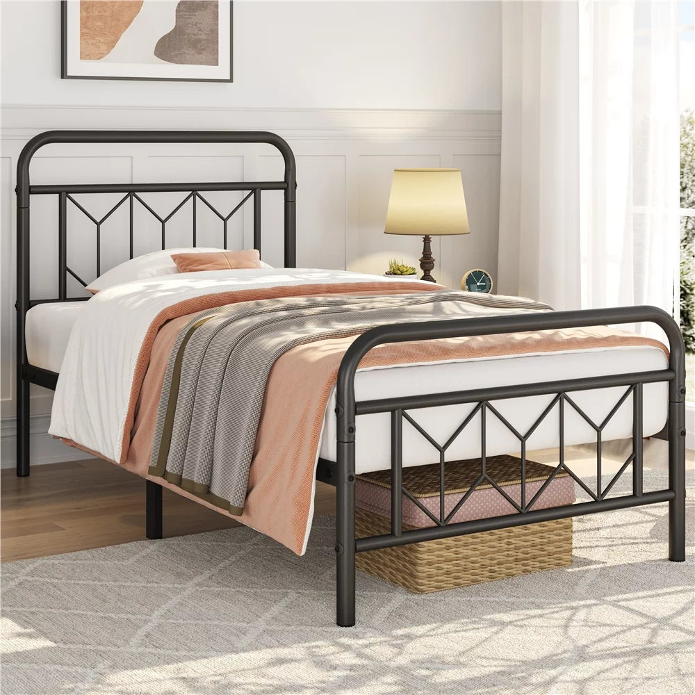 Twin Black Metal Bed Frame I633594