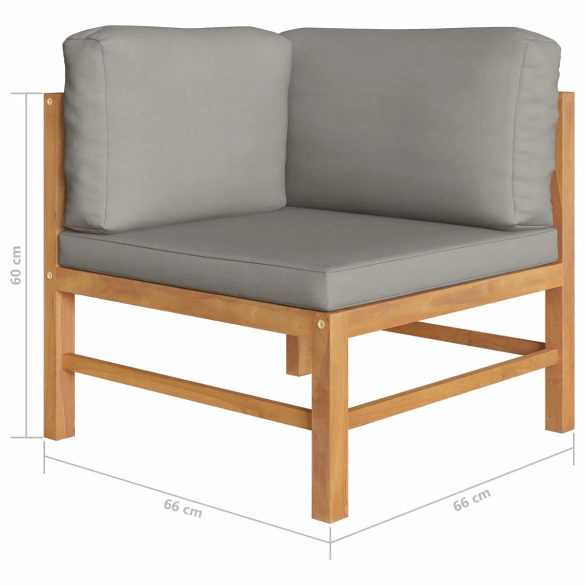 2-Seater Teak Wood Patio Bench with Cushion D42973
