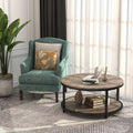 35.8" Round Coffee Table with Storage Open Shelf H196674