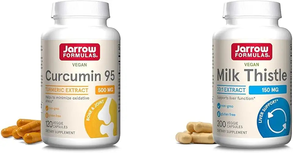 500mg Curcumin 95 Veggie Caps & 150 mg Milk Thistle J1717
