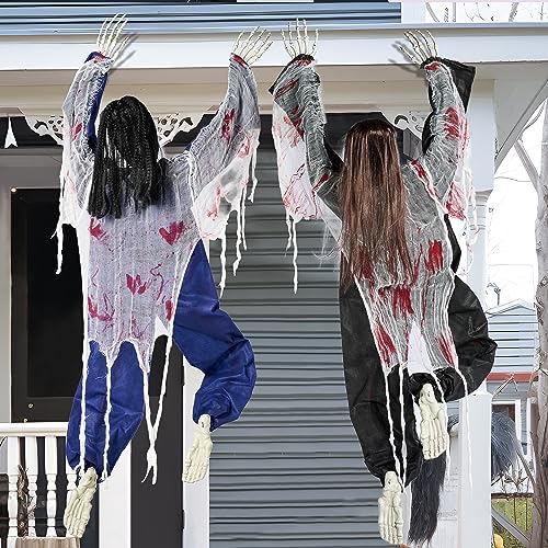 47" Halloween Climbing Zombies Wall Decoration 2 Pcs T9410
