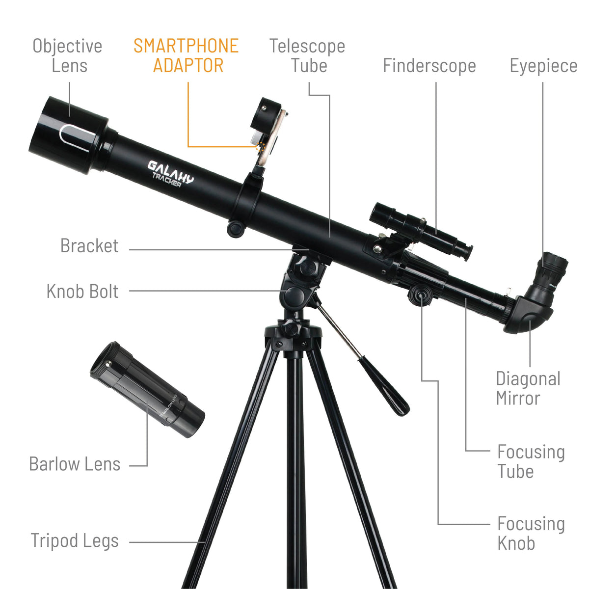 50Mm Wide Angle Hd Telescope With Aluminium Tripod U76281
