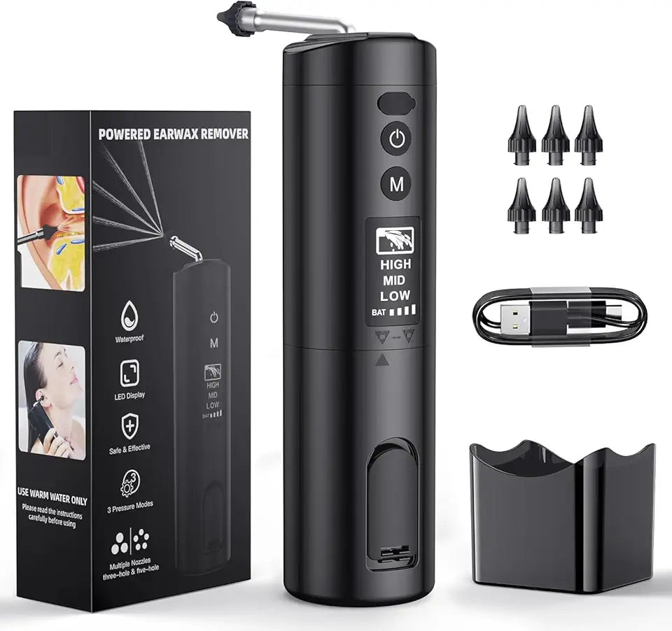 Electric Ear Wax Removal Kit with 6 Reusable Tips A11754
