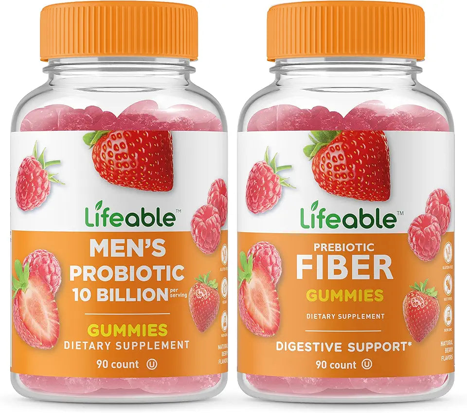 Men's Probiotic 10 Billion + Prebiotic Fiber 5g Gummies Z907825